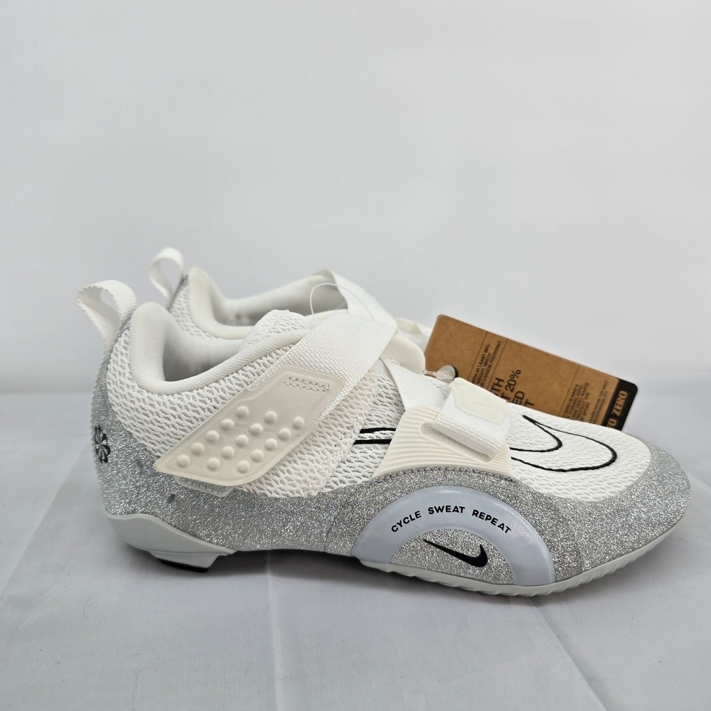 Nike SuperRep Cycle Shoes White Silver Black FZ2117-100 Mens 7 Womens 8.5